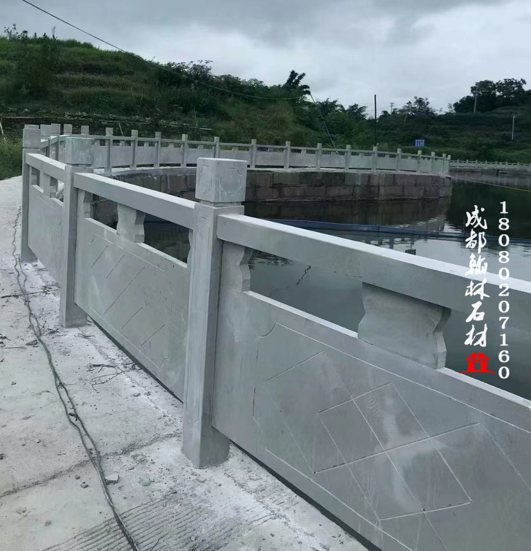 河道水庫青石欄桿四川 